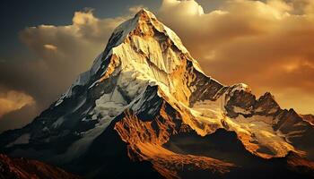 un montaña pico es mostrado en esta imagen ai generado foto