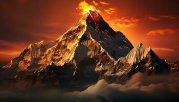 a mountain peak is shown in this image ai generated photo