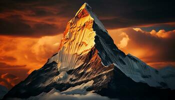 a mountain peak is shown in this image ai generated photo