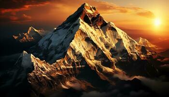 a mountain peak is shown in this image ai generated photo