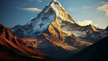 un montaña pico es mostrado en esta imagen ai generado foto