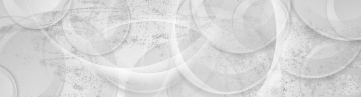 White and grey grunge circles abstract background vector