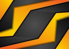 Black orange curved stripes and lines abstract geometric corporate background vector