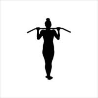 Girll gymming silhouette vector