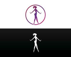 Moda y modelo mujer silueta logo icono diseño vector modelo.