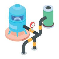 Isometric Icons of Plumbing Work vector