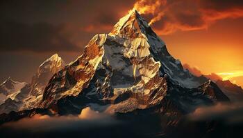 a mountain peak is shown in this image ai generated photo