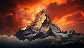 a mountain peak is shown in this image ai generated photo