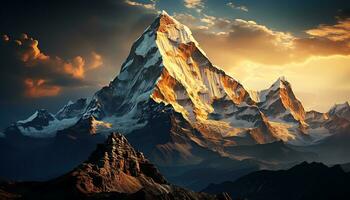 a mountain peak is shown in this image ai generated photo