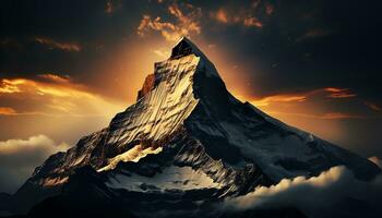 un montaña pico es mostrado en esta imagen ai generado foto