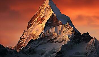 a mountain peak is shown in this image ai generated photo