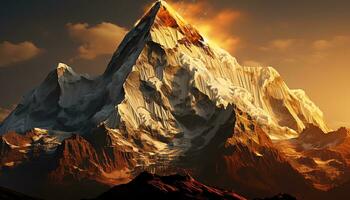 a mountain peak is shown in this image ai generated photo