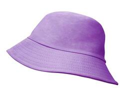 purple bucket hat Isolated on a white background photo