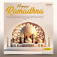 Happy ramadan islamic month social media post template psd