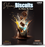 Delicious Biscuits Social media post template design. psd