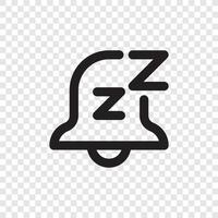 Snooze alarm icon vector, do not disturb icon with alarm and zzz text symbol vector