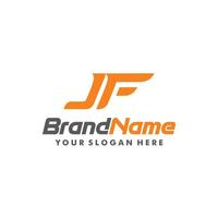 jf initials logo, JF or FJ design logo monogram vector