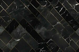 Black marble patterned texture background by Ai Generative photo