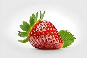 Fresh strawberry isolated on white background by Ai Generative photo