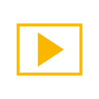 Play illustration of a yellow button png