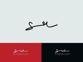 Sr Modern Luxury Logo, Initial SR Signature Letter Logo For Shop vector
