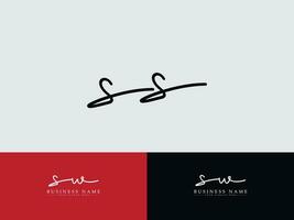 Ss Modern Luxury Logo, Initial SS Signature Letter Logo For Shop vector