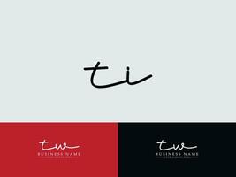 Minimalist Ti Signature Logo, Minimal TI Logo Icon Vector For You