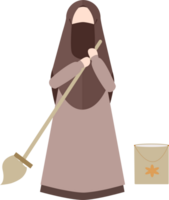 ilustración de musulmán mujer diario actividad trabajo a hogar png