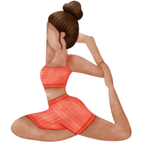 yoga houding, waterverf yoga png