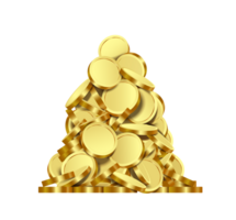 Gold coins or dollars coins stacked on top of each other Or put them in a row so that they are taller on transparent background png