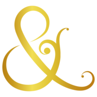 Golden luxury ampersand sign Ampersand border for printing invitations wedding card png