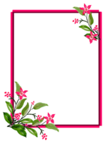 Watercolor flower frame clipart. Floral border illustration hand drawn png