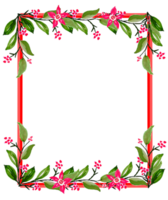 Watercolor flower frame clipart. Floral border illustration hand drawn png