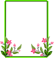 watercolor floral frame clipart. Flower border illustration hand drawn png