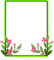 vattenfärg blommig ram ClipArt. blomma gräns illustration hand dragen png