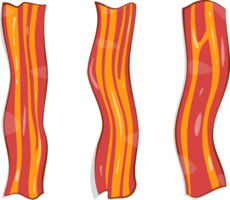 Smoked bacon sliced streaky cooked crispy delicious flat design png