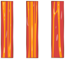 Smoked bacon sliced streaky cooked crispy straight flat design png