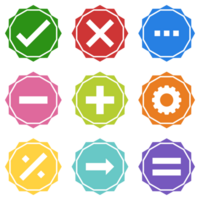 Mathematics right wrong correct customize zigzag star icon set png