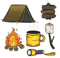 acampamento clipart conjunto png