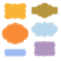 Set of labels frame paper illustrations of various shapes. png