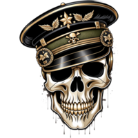 Realistic skull army shirt design. AI Generative png