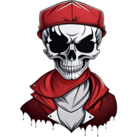 Realistic skull gangsta shirt design. AI Generative png