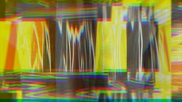 vj lus een kleurrijk abstract beeld van een gebouw met een regenboog achtergrond video