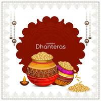 Happy Dhanteras Hindu cultural Indian festival background design vector
