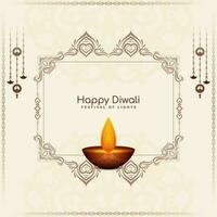 Happy Diwali Indian festival celebration greeting background vector
