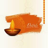 Happy Diwali traditional Indian festival greeting background vector