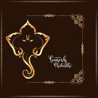 Religious Happy Ganesh Chaturthi Indian festival celebration card vector