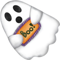 Watercolor Halloween Ghost  holding a Boo Sign png