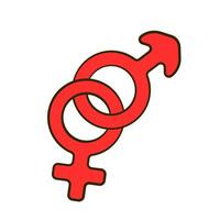 Male and female gender symbol. Valentine's day. Flat icon vector