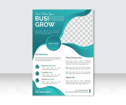 Business flyer template with abstract background style use for company ads, Modern Business Flyer Design Vector Template in A4 size.